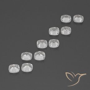 Pedras preciosas de topázio branco natural de 4,89 ct, almofada cortada, VVS-VS