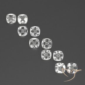 Pedras preciosas de Topázio Branco claro natural de 4.40 ct, Almofada, VVS-VS