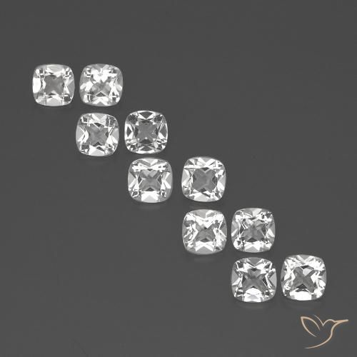 4.82ctw Natural Branco claro Topázio, Almofada, VVS-VS