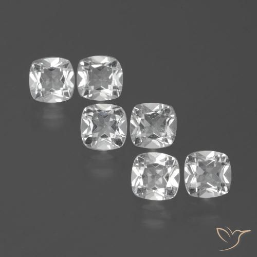 2.73ctw Natural Branco claro Topázio, Almofada, VVS-VS