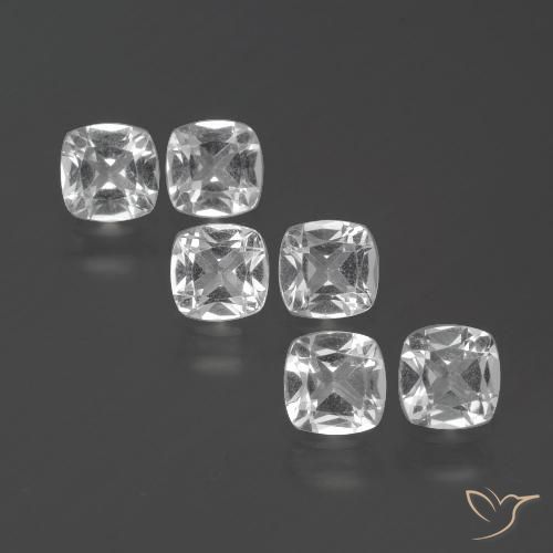 2.92ctw Natural Branco Topázio, Almofada, VVS-VS