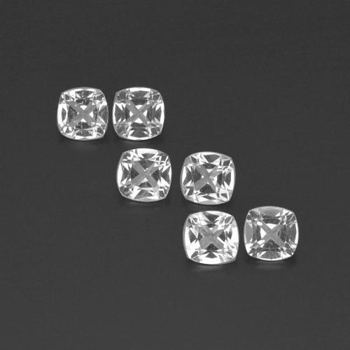 Pedras preciosas de topázio branco natural de 2,76 ct, almofada cortada, VVS-VS