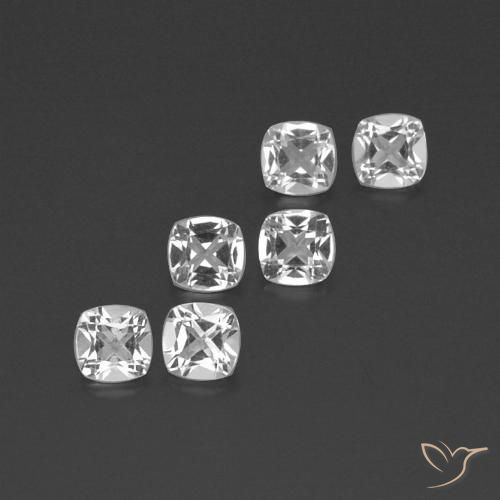 2.82ctw Natural Branco claro Topázio, Almofada, VVS-VS