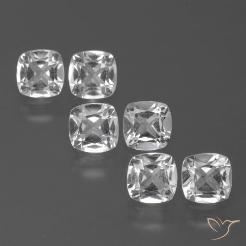 2.91ctw Natural Branco claro Topázio, Almofada, VVS-VS