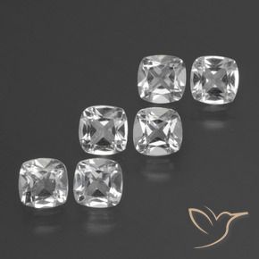 Pedras preciosas de Topázio Branco claro natural de 2.95 ct, Almofada, VVS-VS