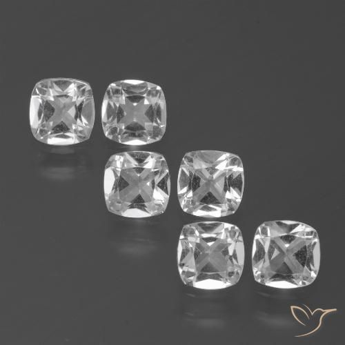 2.84ctw Natural Branco claro Topázio, Almofada, VVS-VS