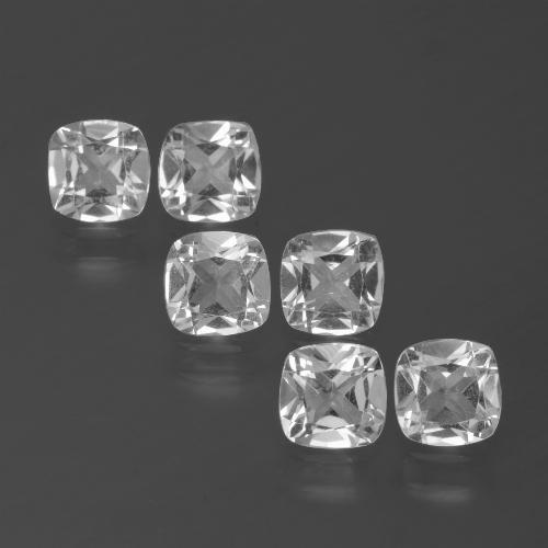 Pedras preciosas de topázio branco natural de 2,64 ct, almofada cortada, VVS-VS