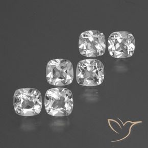 Pedras preciosas de Topázio Branco claro natural de 3.06 ct, Almofada, VVS-VS