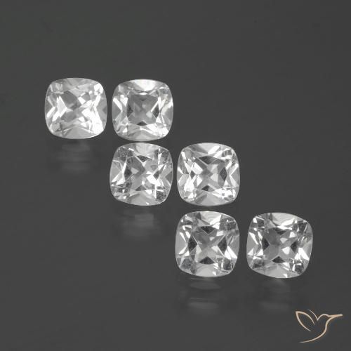 2.88ctw Natural Branco claro Topázio, Almofada, VVS-VS