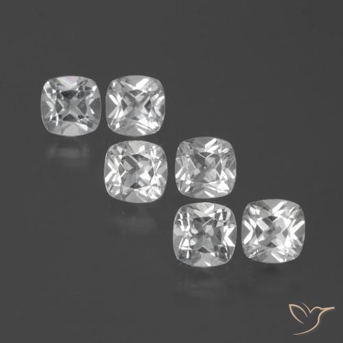 3.21ctw Natural Branco Topázio, Almofada, VVS-VS