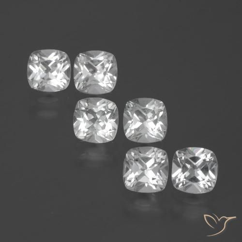 2.73ctw Natural Branco Topázio, Almofada, VVS-VS