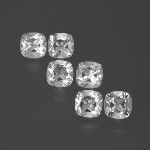 Pedras preciosas de topázio branco natural de 2,86 ct, almofada cortada, VVS-VS