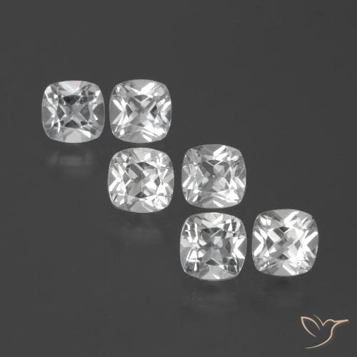 2.91ctw Natural Branco Topázio, Almofada, VVS-VS