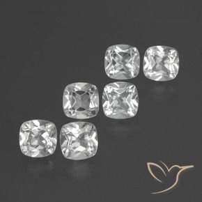 Pedras preciosas de topázio branco natural de 2,96 ct, almofada cortada, VVS-VS