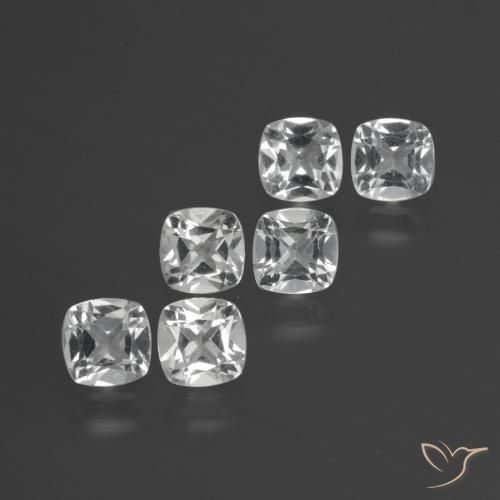 Pedras preciosas de Topázio Branco claro natural de 3.03 ct, Almofada, VVS-VS
