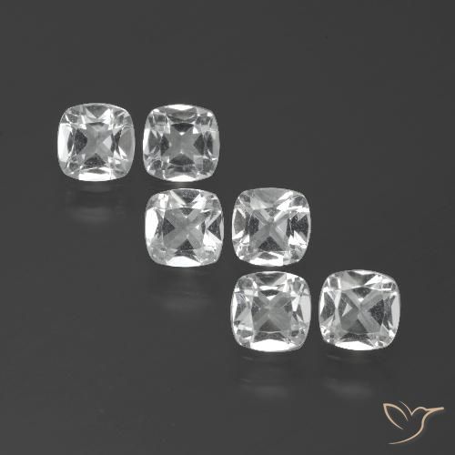 2.69ctw Natural Branco claro Topázio, Almofada, VVS-VS