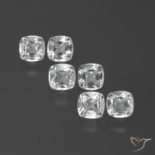 2.97ctw Natural Branco claro Topázio, Almofada, VVS-VS
