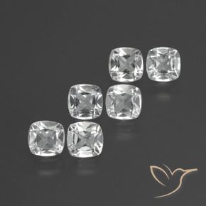 Pedras preciosas de Topázio Branco claro natural de 2.97 ct, Almofada, VVS-VS
