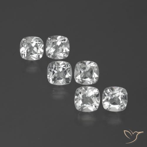 2.91ctw Natural Branco Topázio, Almofada, VVS-VS