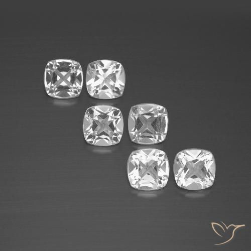 2.88ctw Natural Branco claro Topázio, Almofada, VVS-VS