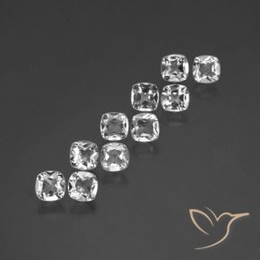 Pedras preciosas de Topázio Branco claro natural de 4.41 ct, Almofada cortada, VVS-VS