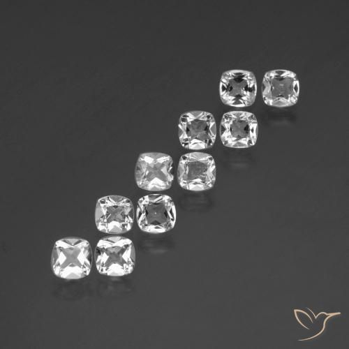 Pedras preciosas de Topázio Branco claro natural de 4.52 ct, Almofada, VVS-VS