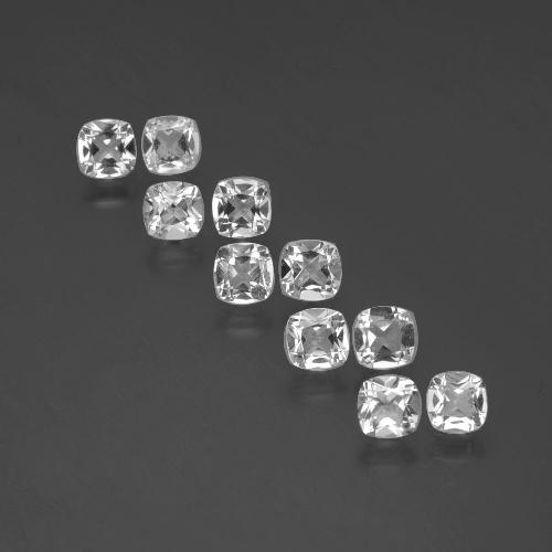 Pedras preciosas de topázio branco natural de 4,37 ct, almofada cortada, VVS-VS