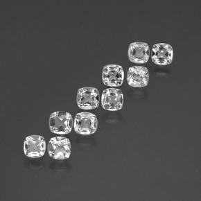 Pedras preciosas de topázio branco natural de 4,37 ct, almofada cortada, VVS-VS