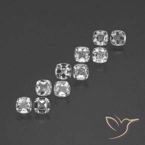 Pedras preciosas de Topázio Branco claro natural de 4.66 ct, Almofada, VVS-VS