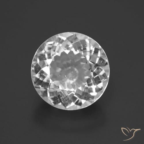 Topázio branco natural 6,31ct, corte redondo, VS