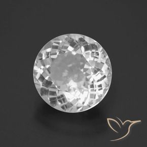 Topázio branco natural 6,31ct, corte redondo, VS