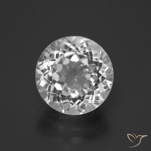 Topázio branco natural 6,60ct, corte redondo, VVS-VS