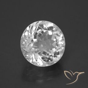Topázio branco natural 6,60ct, corte redondo, VVS-VS