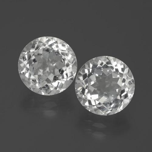 Pedras preciosas de topázio branco natural de 6,61 ct, corte redondo, VVS-VS