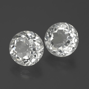 Pedras preciosas de topázio branco natural de 6,61 ct, corte redondo, VVS-VS