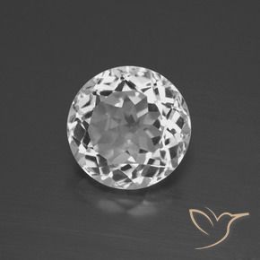 Topázio Branco claro Natural 4.19ct, Redondo, VVS-VS