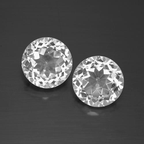Pedras preciosas de Topázio Branco natural de 6.65 ct, Corte Redondo, VVS-VS