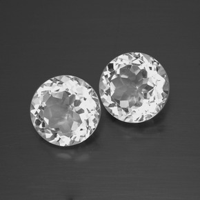 Pedras preciosas de Topázio Branco natural de 6.65 ct, Corte Redondo, VVS-VS