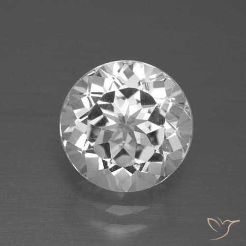 3.40ct Natural Branco claro Topázio, Redondo, VVS-VS