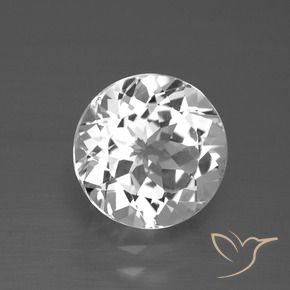 Topázio Branco claro Natural 3.40ct, Redondo, VVS-VS