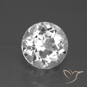 Topázio Branco Natural 3.51ct, Redondo, VVS-VS