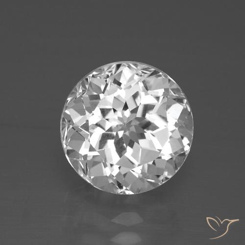4.14ct Natural Branco claro Topázio, Redondo, VVS-VS