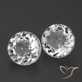 Pedras preciosas de Topázio Branco claro natural de 5.38 ct, Redondo, VVS-VS
