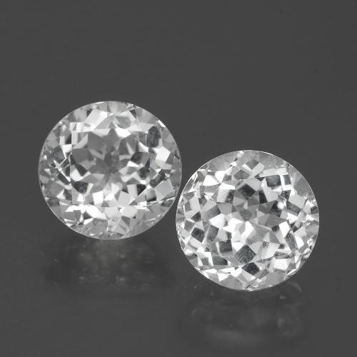 Pedras preciosas de topázio branco natural de 5,23 ct, corte redondo, VVS-VS