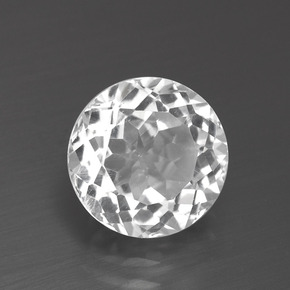 Topázio Branco claro Natural 3.41ct, Corte Redondo, VVS-VS