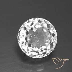 Topázio Branco claro Natural 3.40ct, Redondo, VVS-VS