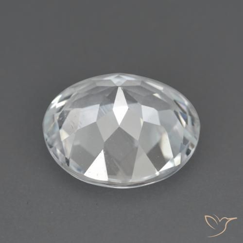 Topázio Branco claro Natural 3.08ct, Redondo, VS
