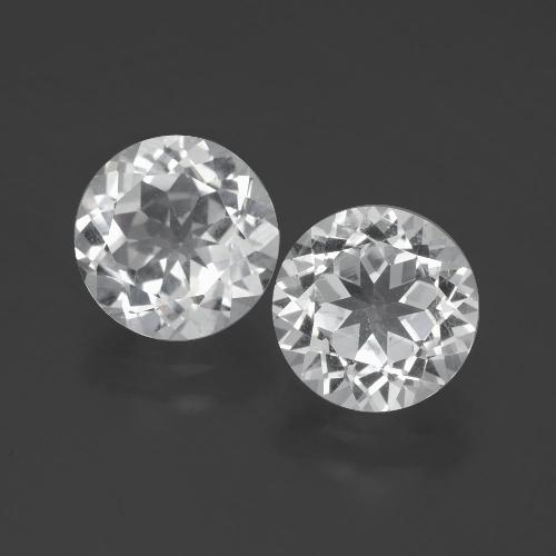 Pedras preciosas de Topázio Branco claro natural de 6.26 ct, Corte Redondo, VVS-VS