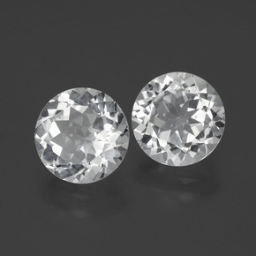 Pedras preciosas de Topázio Branco claro natural de 6.26 ct, Corte Redondo, VVS-VS