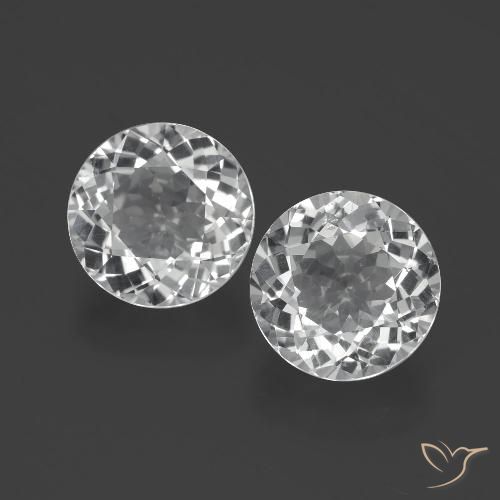 Pedras preciosas de topázio branco claro natural de 7,41 ct, corte redondo, VVS-VS